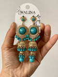 Pendientes largos con flecos y cuentas-Estilo flamenca pen1199