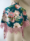 Mantón Rocío con Flecos madroño – Chal Floral Español tk-26-M