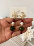 Pendientes artesanales de cuentas de colores – Diseño exclusivo zpen899