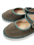 Zapatos Mary Jane Verde Bosque de Gamuza con Hebilla N5812-3-OLIVE/GREEN