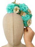 Corona de Flores Flamenca Hecha a Mano con Flores de Tela TK-26-f17