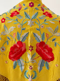 L01-270032 MANTONCILLO BORDADO FLAMENCO MOSTAZA