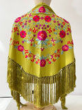 Mantón Flamenco Bordado con Flecos -Mantoncillo de Flamenca -Varios Colores Tk26