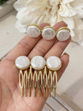 BROCHE Y PEINETA BOLA BLANCO BRO599