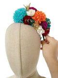 Corona de Flore Flamenca para nina Hecha a Mano con Flores de Tela TK-26-f14 - FELIZ SHOPPING 