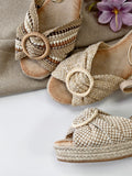 Sandalias de Cuña Mujer Estilo Esparto 5A014