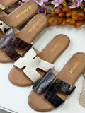 Sandalias Planas Mujer Diseño H con Textura MT16