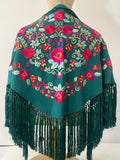 Mantón Flamenco Bordado con Flecos -Mantoncillo de Flamenca -Varios Colores Tk26