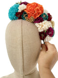 Corona de Flores Flamenca Hecha a Mano con Flores de Tela TK-26-f17