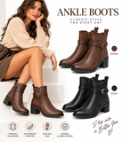 Botines de Mujer con Tacón Ancho, Hebilla y Cremallera Lateral – Botas Cortas Elegantes y Cómodas 2081