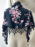 Mantón Rocío con Flecos madroño – Chal Floral Español tk-26-M