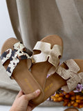 Sandalias Planas Mujer Diseño H con Textura MT16