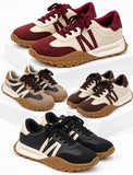 Zapatillas Casual Retro para Mujer con Suela Antideslizante y Diseño Combinado CC235