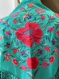 LA-MOD13 MANTONCILLO BORDADO ACAPULCO  TURQUESA MANT7999