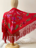 LD MANTONCILLO BORDADO ALGODON ROJO MANT7599