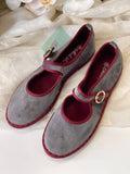 Zapatos Mary Jane de Terciopelo-Elegancia Vintage y Máxima Comodidad N5801