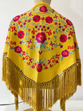 Mantón Flamenco Bordado con Flecos -Mantoncillo de Flamenca -Varios Colores Tk26