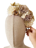 Corona de Flores Flamenca Hecha a Mano con Flores de Tela TK-26-f17