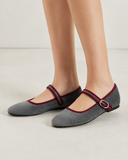 Bailarinas Mary Jane de terciopelo estilo retro -Cómodas combinables y disponibles en varios colores H9037