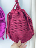 Bolso bombonera de croché calado-Bolso de mano y hombro para feria BO899 - FELIZ SHOPPING 