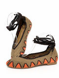 Bailarinas de crochet estilo bohemio con cordones N5810