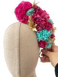 Corona de Flores Flamenca Hecha a Mano con Flores de Tela TK-26-f17