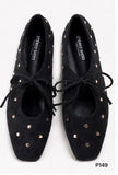 Bailarina de mujer estilo vintage con tachuelas -Zapato plano tipo Mary Jane