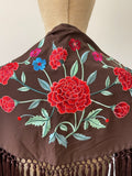 MANTON FLAMENCO BORDADO MEDIANA PARA ADULTOS Y NIÑAS - 27006 CAFE