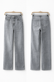 Jeans grises de tiro alto y corte recto L5771