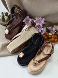Sandalias Mujer de Plataforma Espadrilles con Suela de Yute 6019 6019B