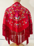 Mantón Flamenco Bordado con Flecos -Mantoncillo de Flamenca -Varios Colores Tk26