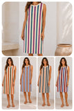 Vestido midi de rayas sin mangas YE906