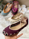 Bailarina de crochet con cintas al tobillo CD66