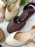 Esparto planas con cintas -Cómodas y versátiles para verano 9018 6018 - FELIZ SHOPPING 