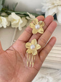 PEINETA Y BROCHE ORO FLAMENCA FLORES BRO399 - FELIZ SHOPPING 