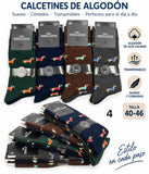 Calcetines de Algodón para Hombre 40–46 (12 pares )Diseños Divertidos y Variados
