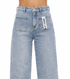 Jeans Vaqueros Rectos de Tiro Alto y Pierna Ancha M7313K