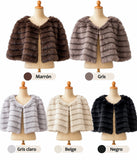 Chaqueta Corta de Pelo Sintético para Mujer - Elegante y Cálida-Ideal para Fiestas, Bodas y Eventos 270044 270045