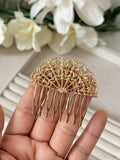 broche peineta abanico grande doraodo bro499 - FELIZ SHOPPING 