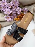 Sandalias Planas Mujer Diseño H con Textura MT16