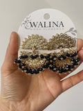 Pendientes flamencos de abanico con flecos y cuentas de colores PEN1299 - FELIZ SHOPPING 
