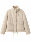 Chaqueta Acolchada de Pana para Mujer | Cuello Alto, Corte Oversize y Cordón Ajustable | Talla Única hasta XL 8611
