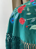 MANTON FLAMENCO BORDADO MEDIANA PARA ADULTOS Y NIÑAS - 270062 VERDE