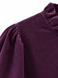 Blusa de Pana para Mujer con Volantes y Botones 8622