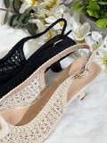 Zapatos de Tacón Bajo con Punta y Tejido-Elegantes y Cómodos AA56