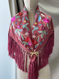 Mantón Flamenco Bordado con Flecos -Mantoncillo de Flamenca -Varios Colores 270032 Tk26