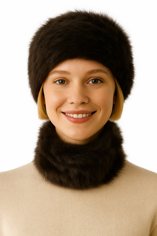 Cuello de pelo 2 en 1 -Cuello y Gorro en Uno bu1499