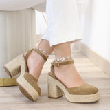 Esparto de Tacón Grueso con Plataforma de Yute 6106