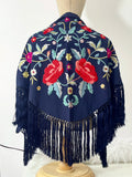 Mantón Flamenco Bordado con Flecos -Mantoncillo de Flamenca -Varios Colores 270032 Tk26