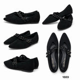 Bailarina de mujer estilo vintage con tachuelas -Zapato plano tipo Mary Jane